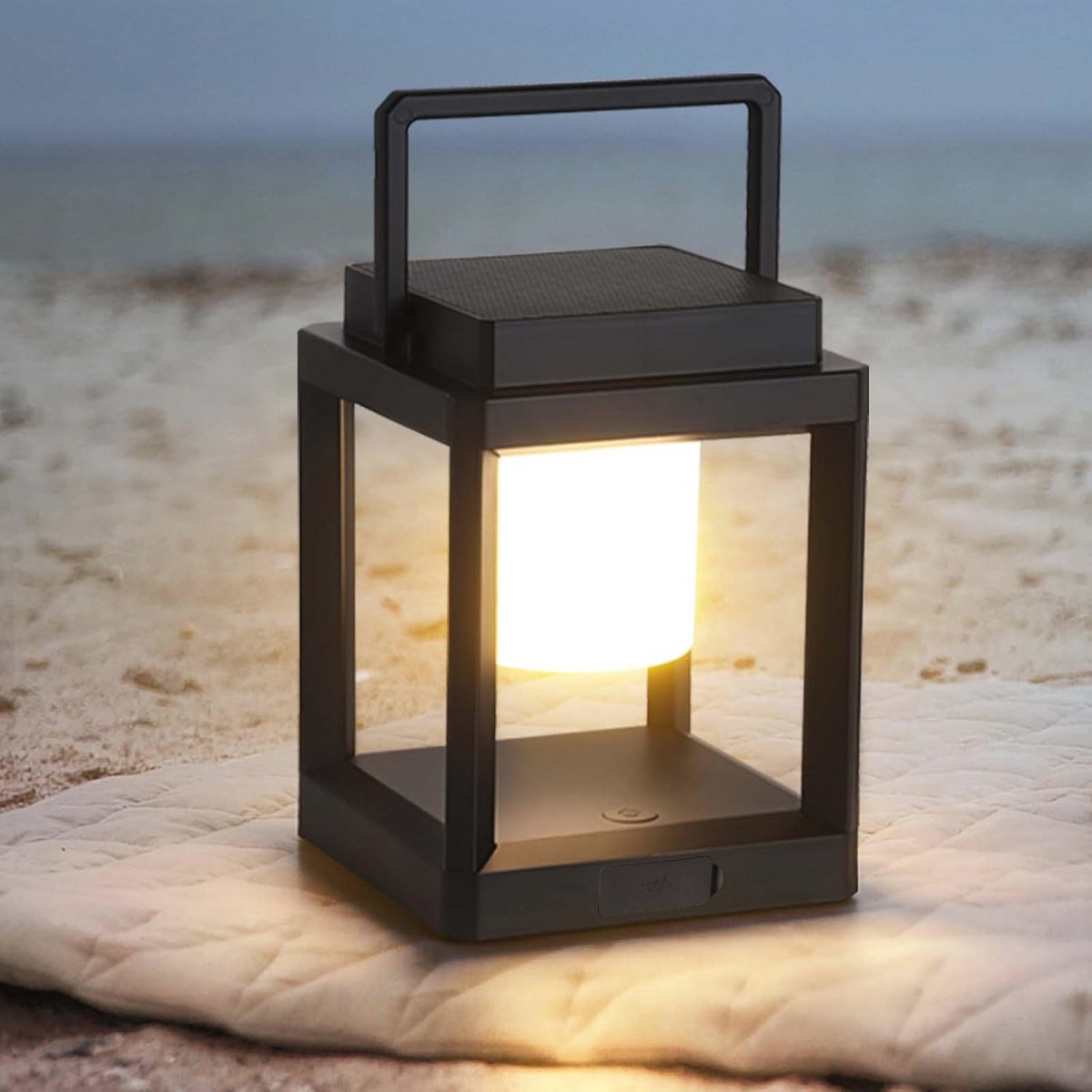 Draagbare Zonne-Lantaarn voor Buiten - Waterdichte Tafellamp met LED Verlichting voor Camping en Tuin