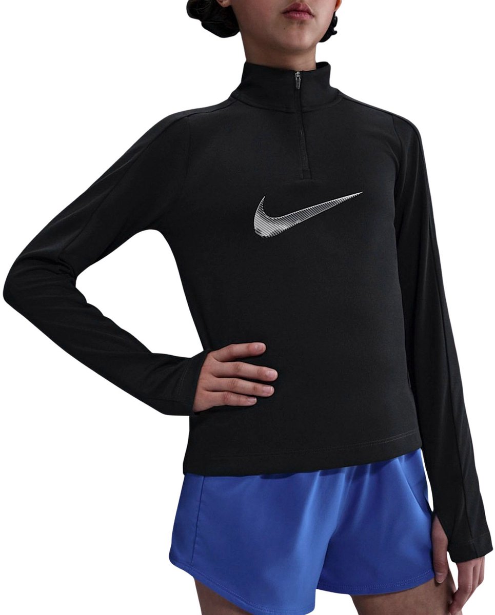 Nike Pro Dri-FIT 1/4-Zip Running Top Junior Zwart