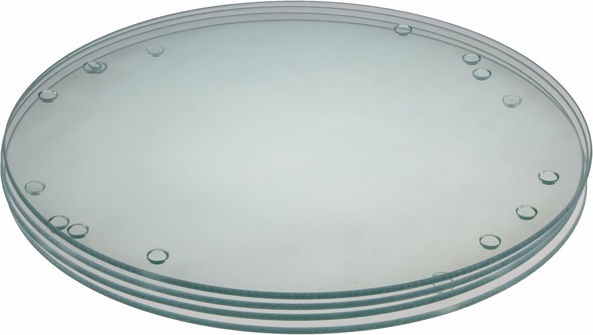 Glazen Snijplanken - Antislip, Breukbestendig en Duurzaam - Vlekbestendig en Vaatwasserbestendig - Set van 4 Ronde Snijplanken - Diameter 25 cm