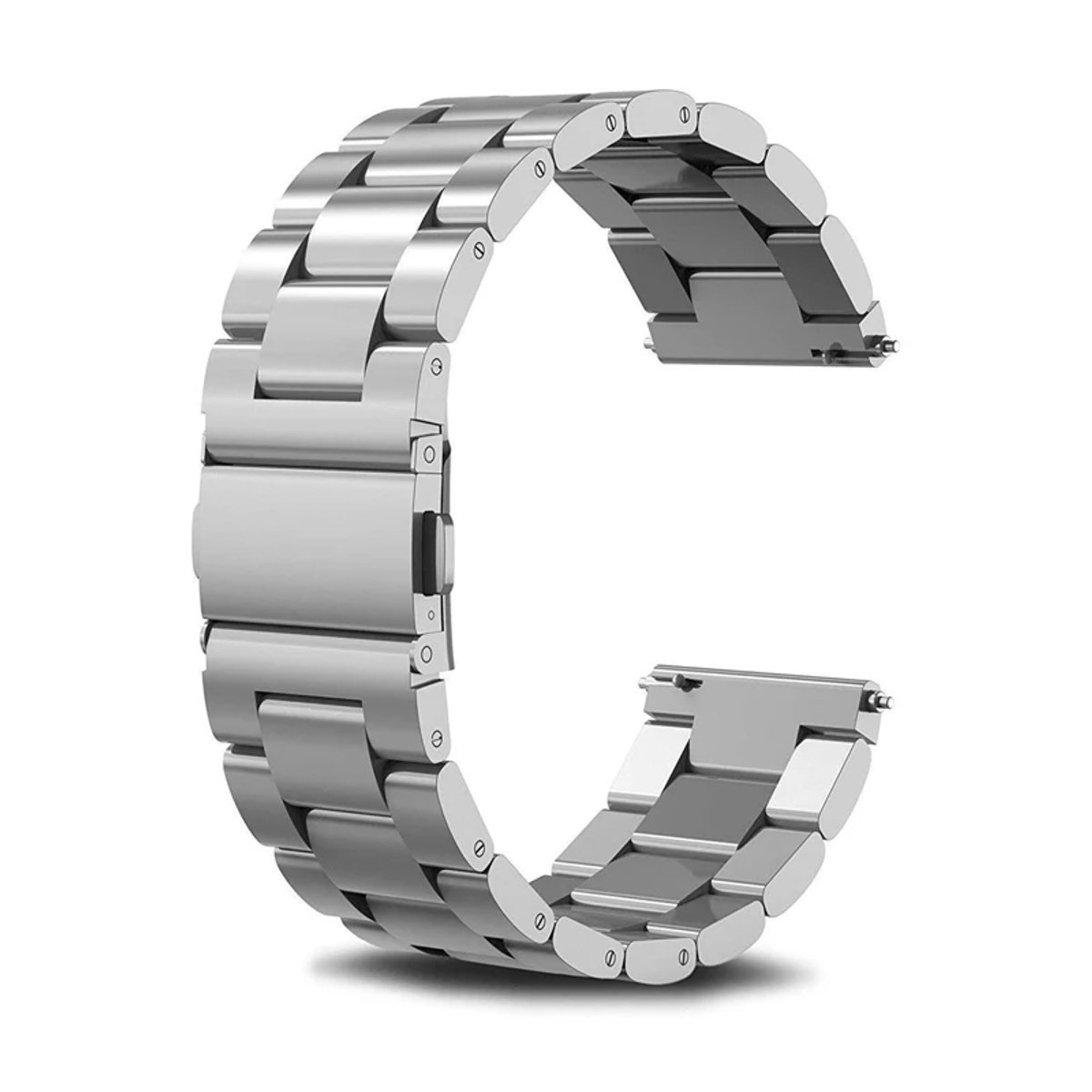 Oyster Horlogeband - Universeel - RVS Horlogebandje - Geschikt voor Samsung, Huawei, Amazfit Ticwatch - 18mm - zilverkleurig