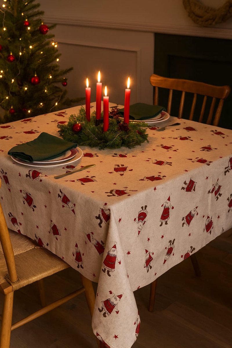 tafelkleed kerstman 250 x 150 cm kerstdiner