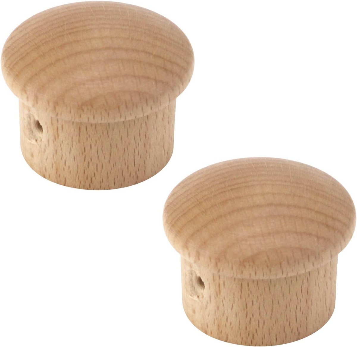 Decoratieve Houten Gordijn Cap Eindstukken - Set van 2 voor Venster Gordijnstangen (26-28mm)