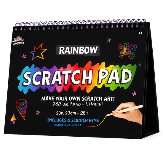 Rainbow Scratch Pad – 24 Pagina’s – Inclusief 2 Kraspennen – Scratch ...