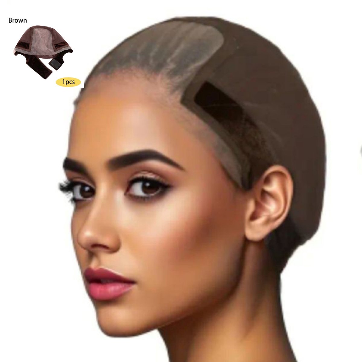 Frazimashop Anti-Slip Verstelbare Pruik Cap met HD Lace Closure – Natuurlijke Haarlijn & Comfort- Donkerbruin