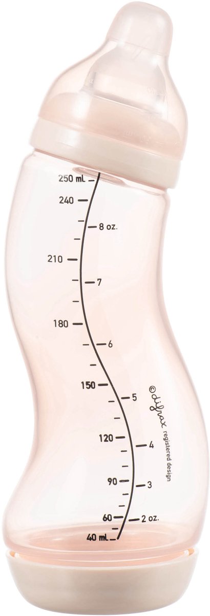 Bol.com Difrax Natural S-babyfles - 250 ml - Anti Koliek - Lichtroze - 1 Stuk aanbieding