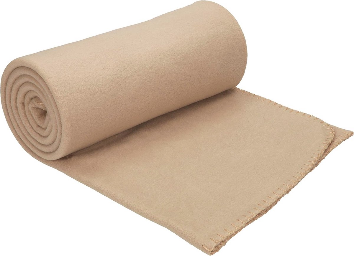 Luxe Fleece Deken Zand Beige 130x170cm - Zacht en Onderhoudsvriendelijk