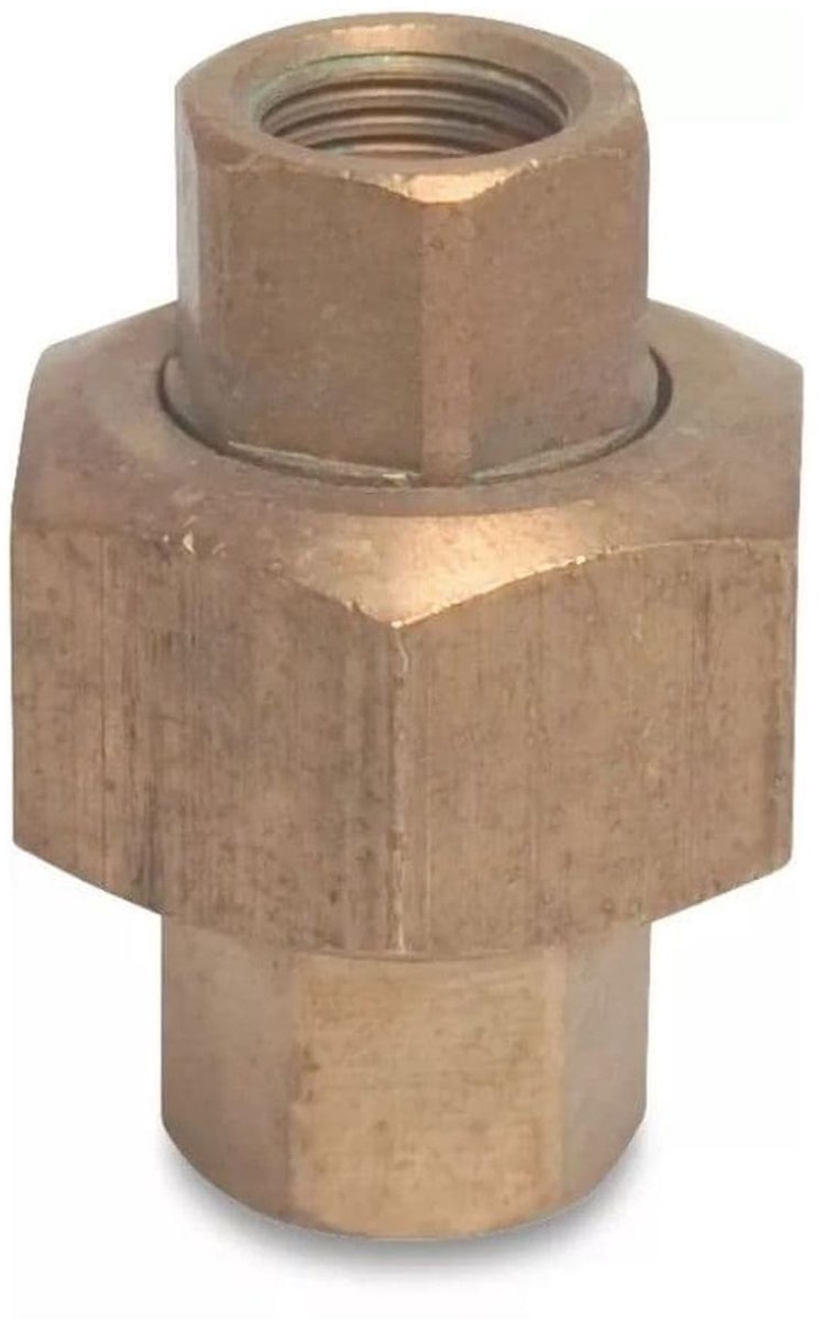 Draadfitting Messing Koppeling 1/2" IG x 1/2" IG Type Conisch afdichtend