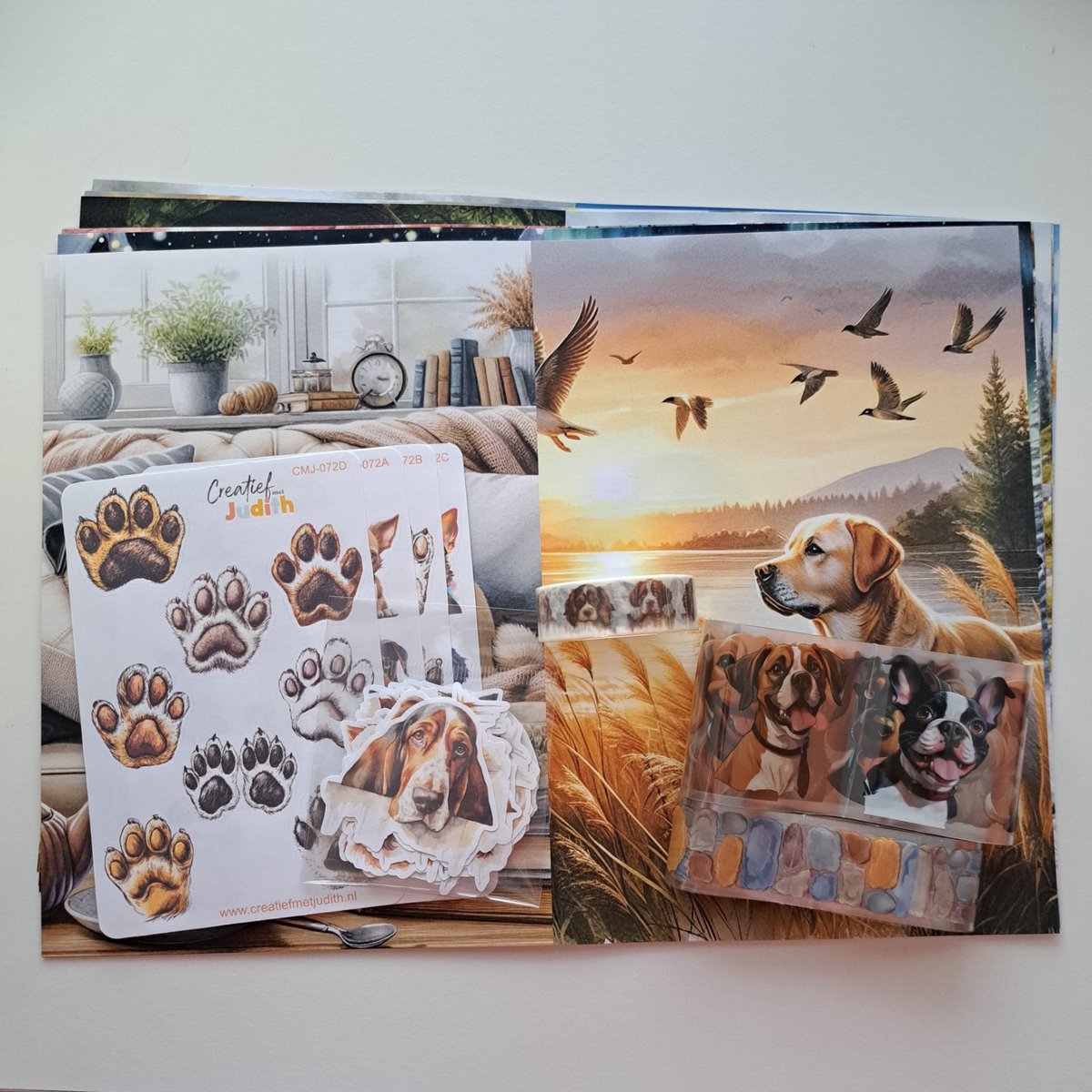 Honden journal set - stickers - papier - thema Honden - bullet journal stickers - scrapbook - knutsel bundel - hobbypakket - volwassenen en kinderen