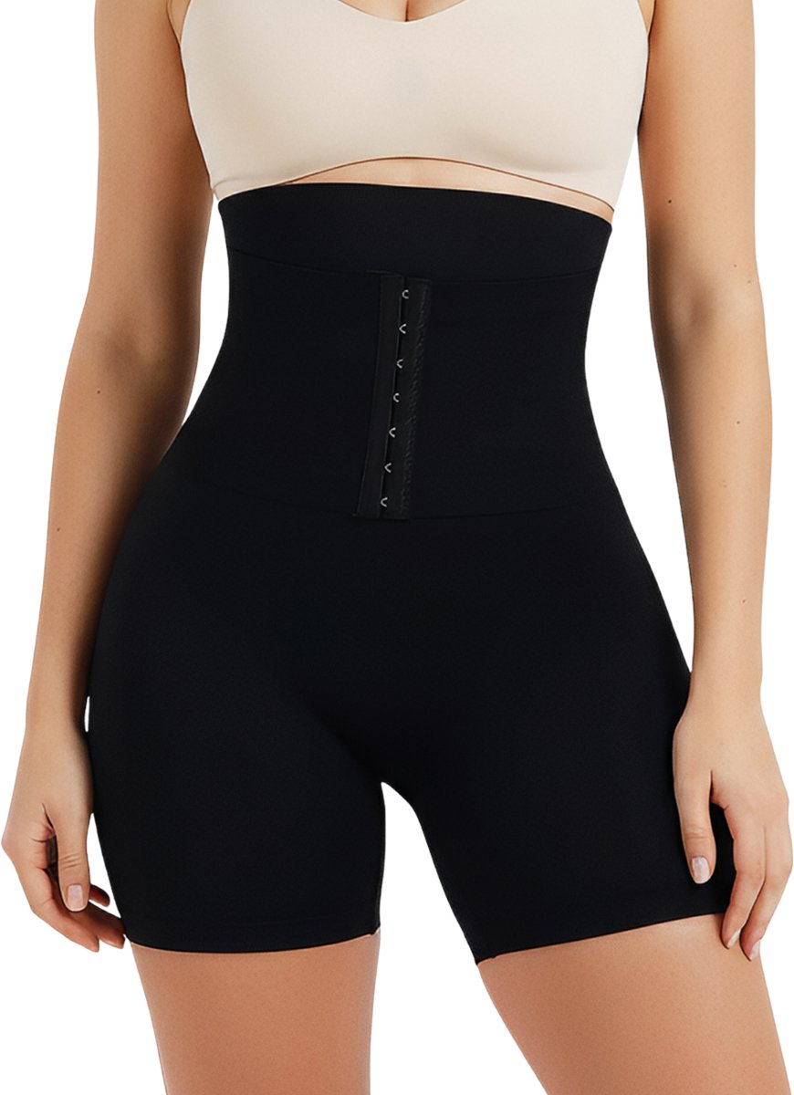 Body Shaper Short met Waist Trainer - Korset - Zwart - Taille Trainer - Waist Shaper - Waist Trainer Korset - Corrigerende Short - Shapewear - Corrigerend Ondergoed Dames