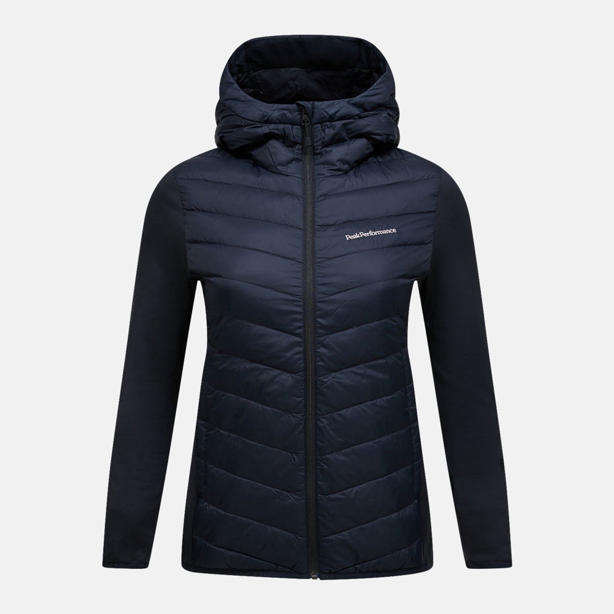 Peak Performance Frost Down Hybrid Hood Women – Wintersport Jassen Winterjassen Grijs