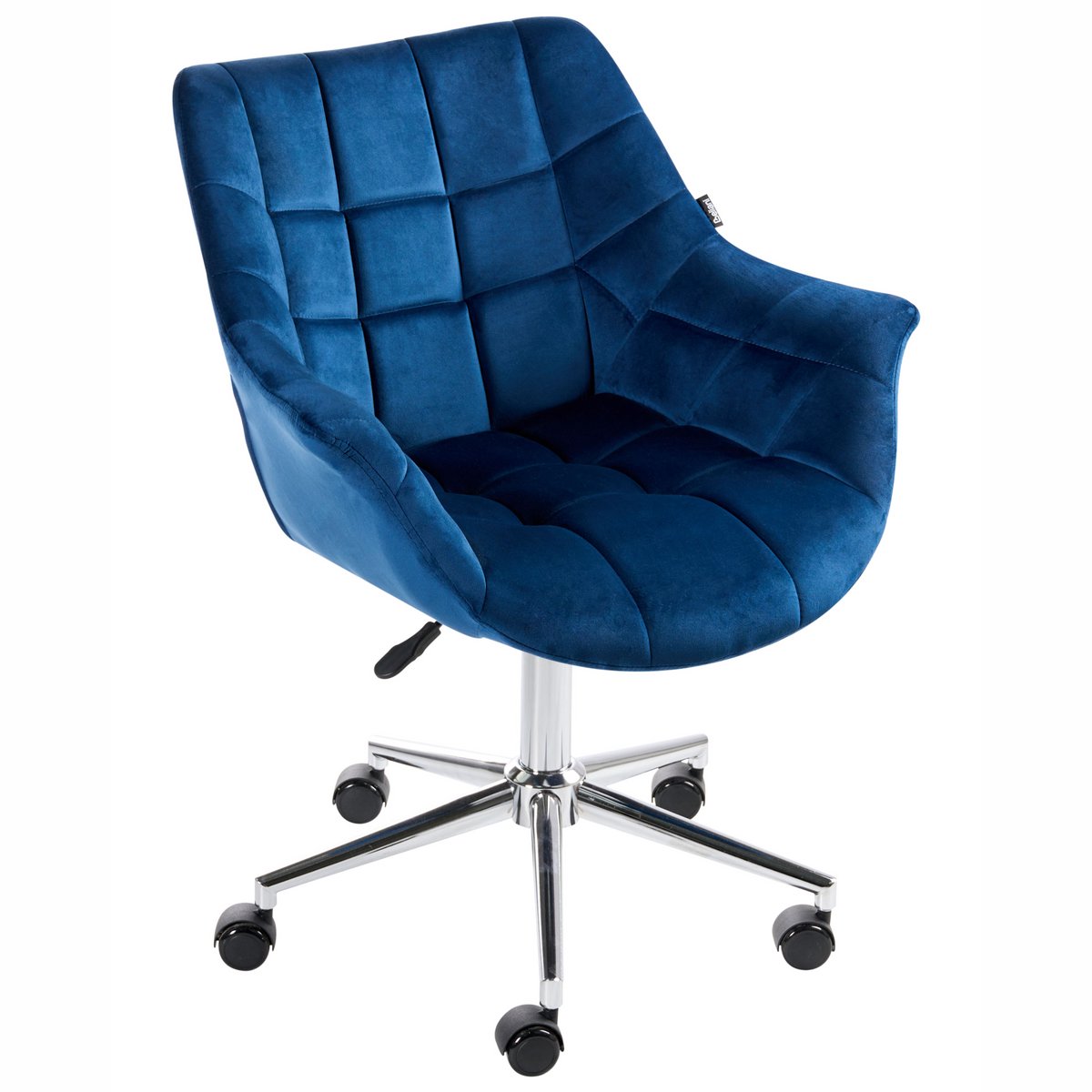 LABELLE - Bureaustoel - Donkerblauw - Fluweel