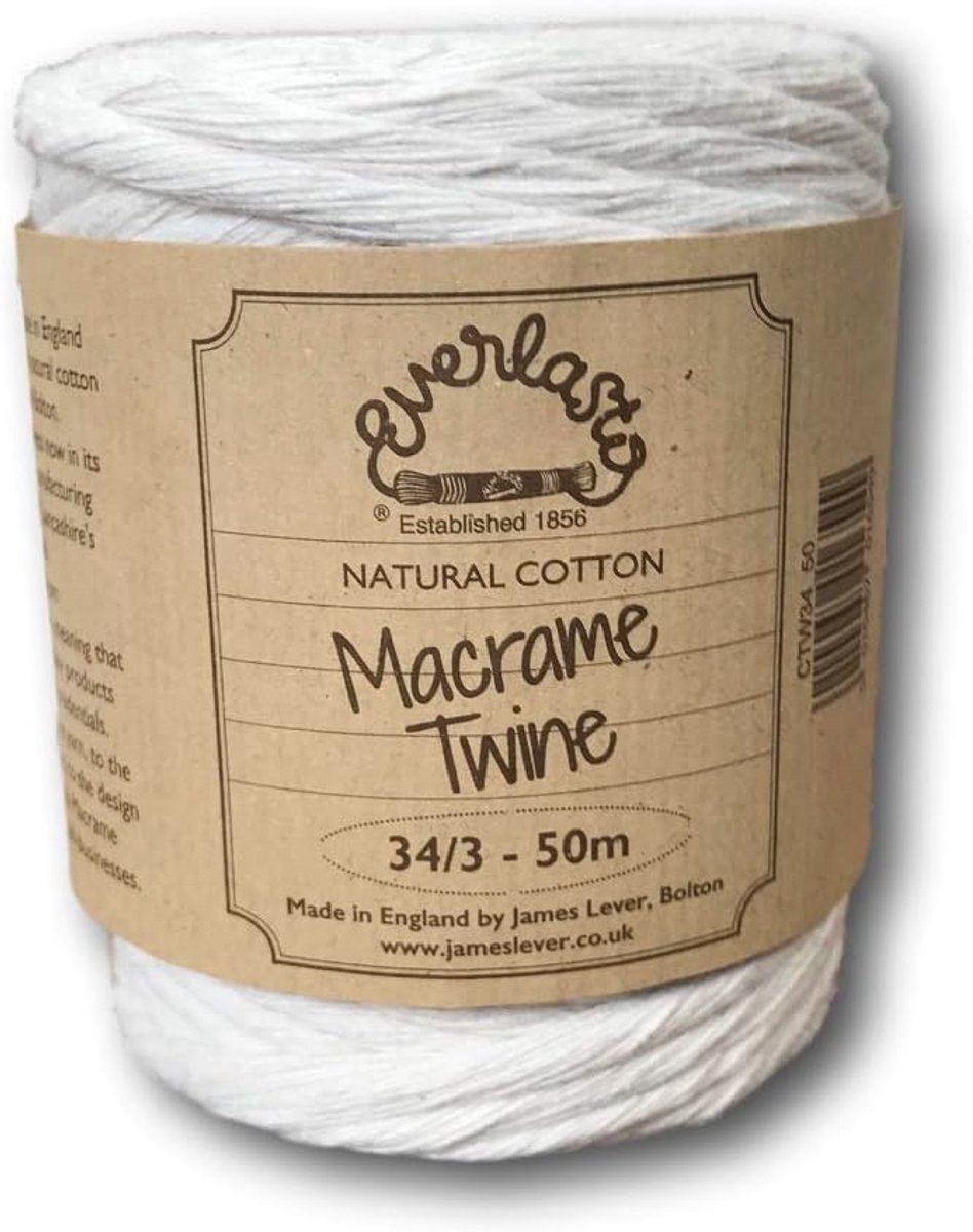 Natuurlijk Katoenen Macrame Touw 5mm x 50m Spoel