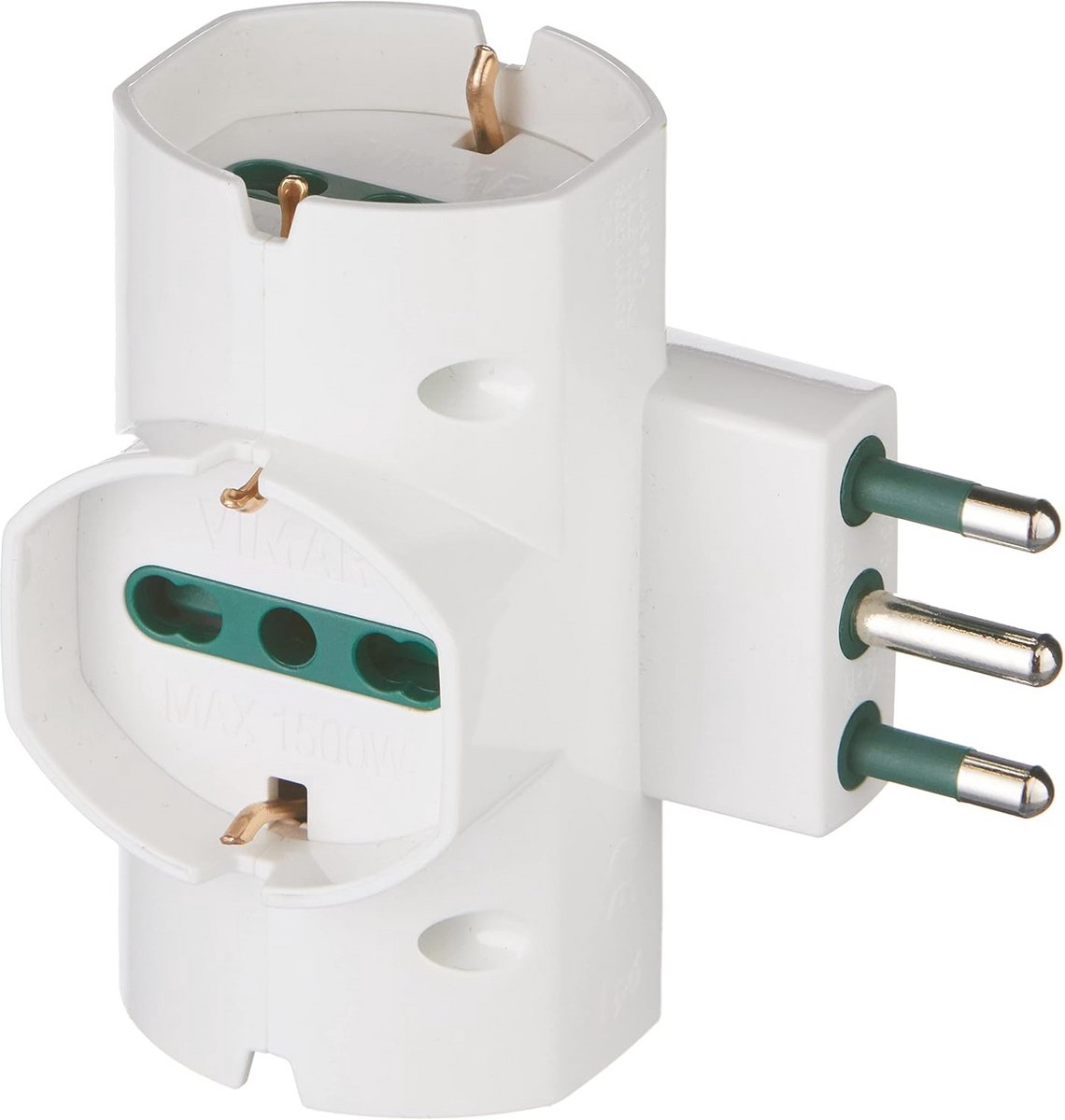 Elektrische Meervoudige Adapter met 3 Universele Stopcontacten en Kinderbeveiliging - Stekkertype S17 16A