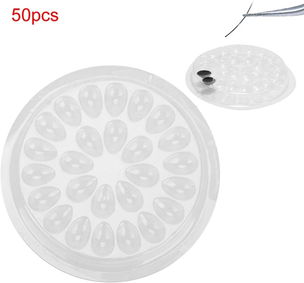 50pcs Disposable Eyelash Glue Holder - Transparante Plastic Eyelash Extension Glue Stand Pad - Professionele Nagelaccessoires