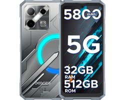 DOOGEE Blade GT Pro 5G - Outdoortelefoon - Outdoor smartphone - 32 GB RAM +512 GB ROM/2TB TF - Dimension 7025 - 6,72 inth FHD 120 Hz - LED lichteffecten - 100MP AI-camera/32 MP - 5800 mAh/18W - Vingerafdruk- Face ID - NFC - Zilver