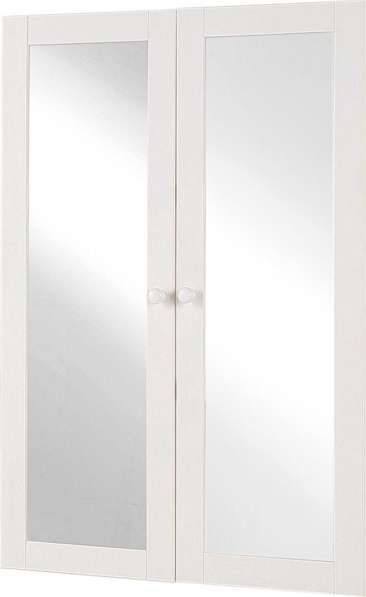Billie-Boekenkastdeuren - Glas - Wit - Set van 2