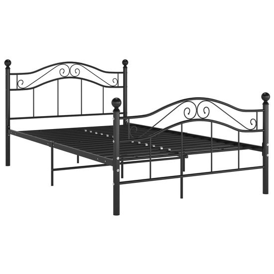 Tweepersoonsbed | Dubbelbed | Volwassenenbed | Bedframe metaal zwart 120x200 cm