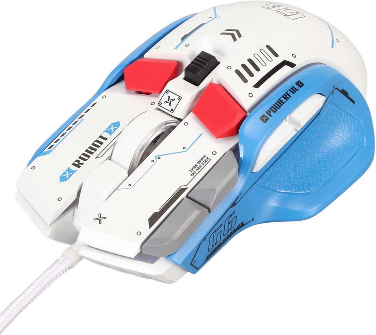Bedrade Gaming Muis met 10 Programmeerbare Knoppen en 12800 DPI, RGB Verlichting