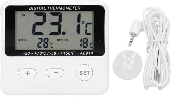 LCD Thermomètre Moniteur de température avec sonde externe étanche pour