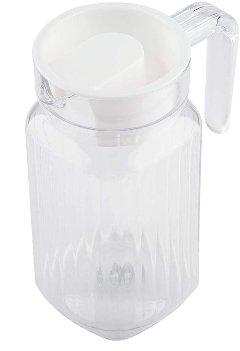 Plastic Acryl Transparante Fles Gestreepte Wijn Water Ijs Koude Kruik met Deksel voor Bar Thuis Toepassing (500ML)