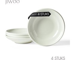 Pastabord set van 4 (Ø22 cm / 8,5inch), Diepe borden, Soepborden, Serviesset 4 persoons, Geschikt voor Restaurants, Horeca, Feest, Familiefeesten, Banketten en Picknicks, Magnetron-vaatwasserbestendig, Keramiek