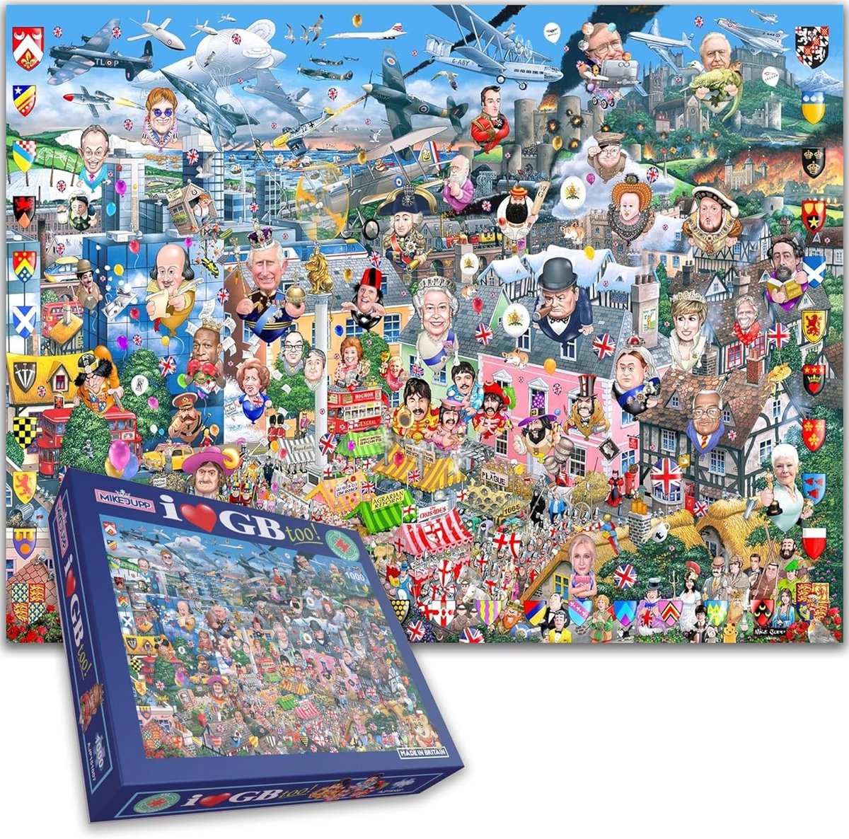 1000 Stukjes Legpuzzel: Hilarisch Groot-Brittannië Thema - Iconen, Folklore en Geschiedenis