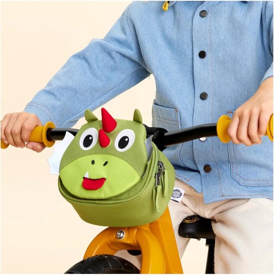 Affenzahn Stuurtas met klittenbandhouder voor fiets, step en loopfiets, beer - donkerblauw, Eén maat, fietstas
