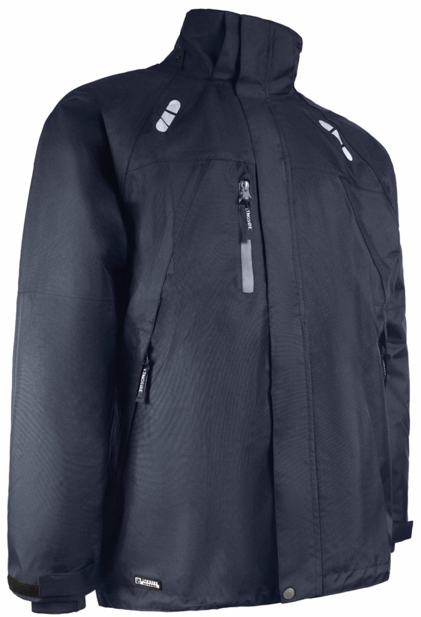 Donkerblauwe ademende regenjas van Lyngsøe Rainwear
