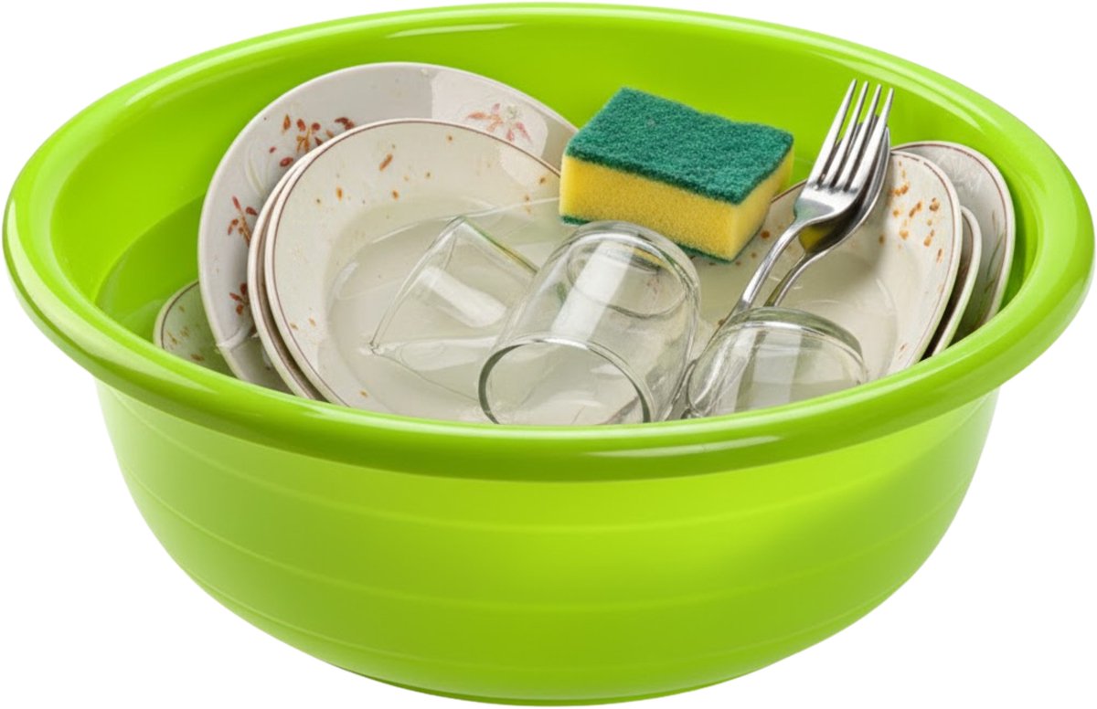 Plasticforte Teiltje - 1x - 11 liter - rond - groen - afwasbak - 39 x 14 cm - afwasteil