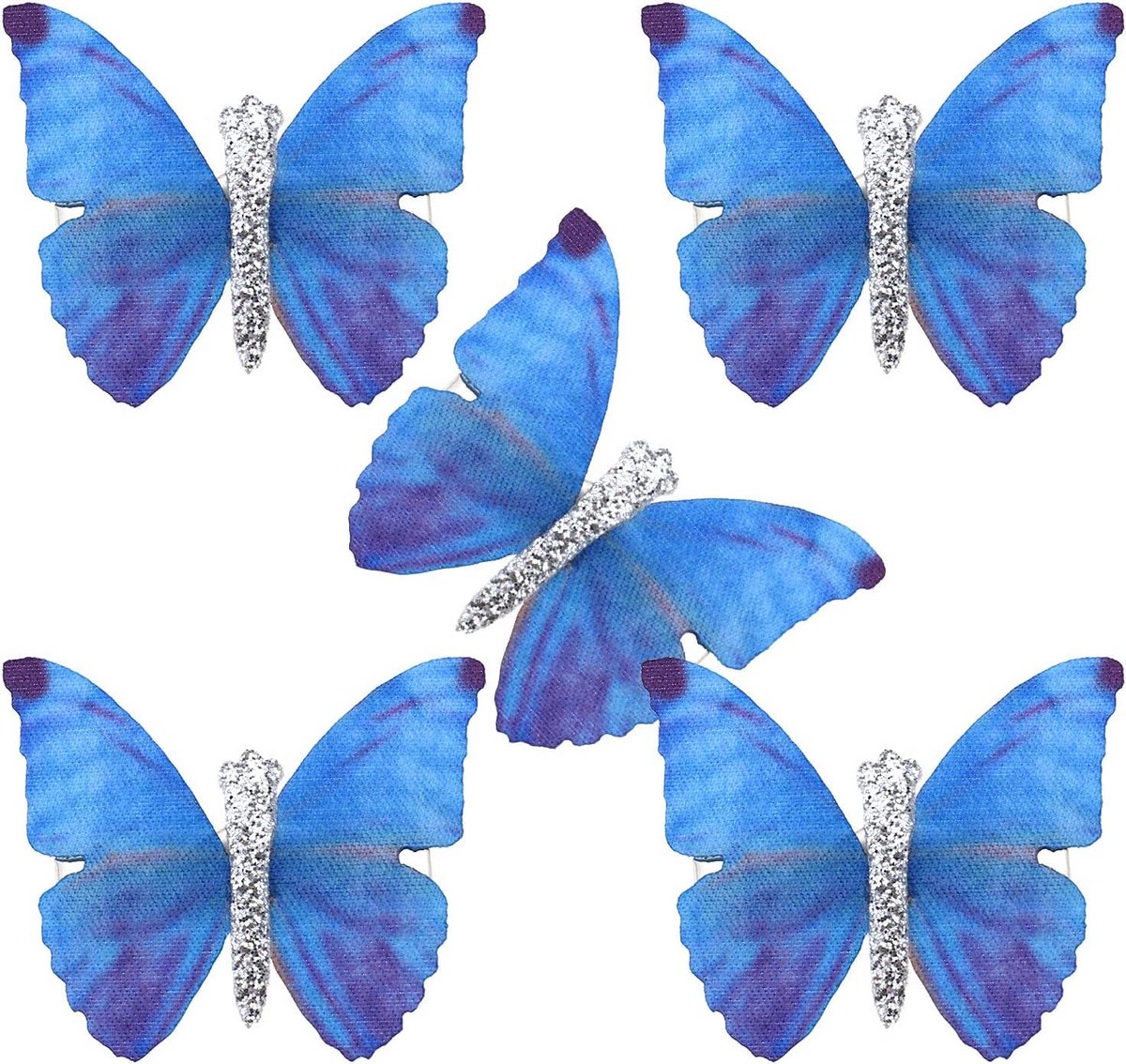 5 Stuks Mini Glitter Vlinder Haarspeldjes Decoratieve Barrette Accessoire