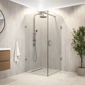 Mirlux Mira Inloopdouche – Cabine de Douche Luxe en Verre de Sécurité 8 mm avec Revêtement Nano – Verre Transparent – Cadre Aluminium Chrome – 90×200 cm