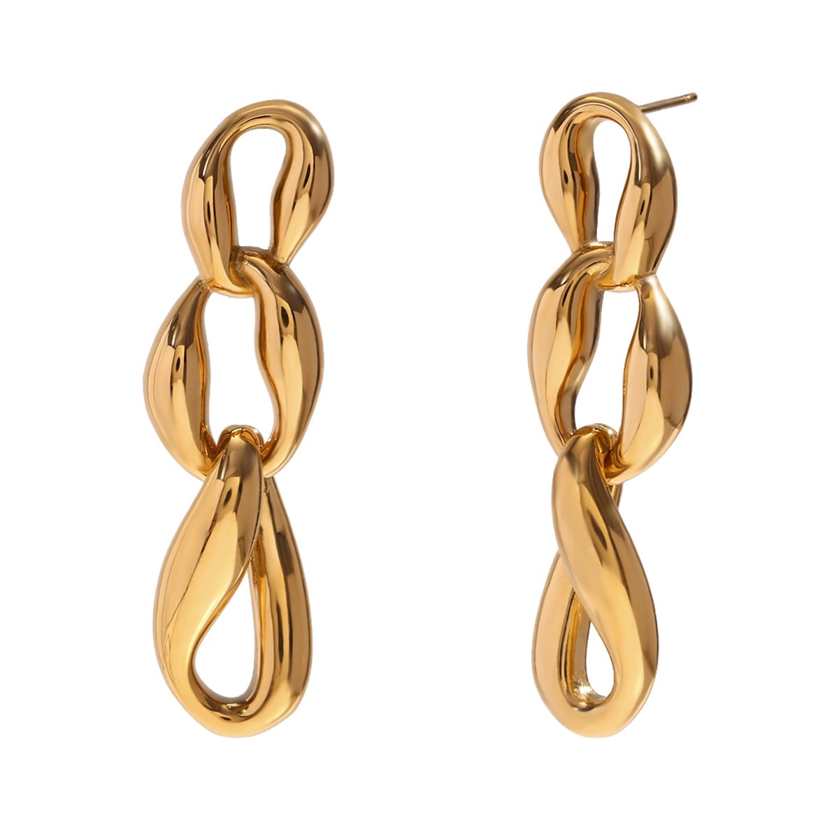 Veldy goudkleurige oorbellen - RVS oorbellen - Stainless steel oorbellen goud/gold - Mooie oorbellen - Goudkleurig