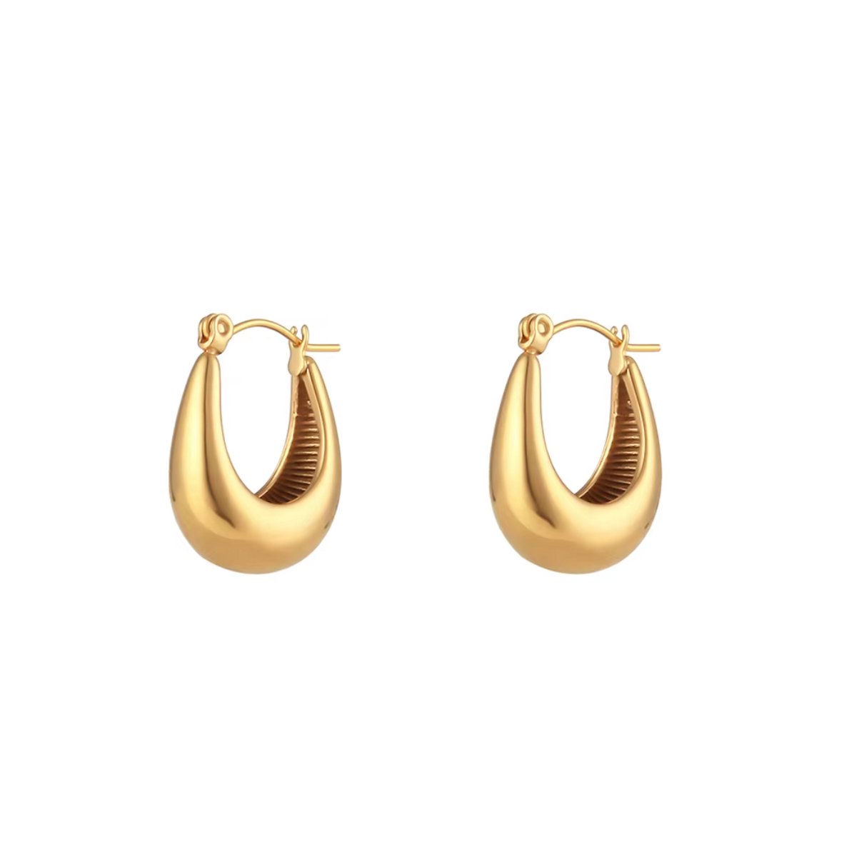 Veldy goudkleurige oorbellen - RVS oorbellen - Stainless steel oorbellen goud/gold - Mooie oorbellen - Goudkleurig