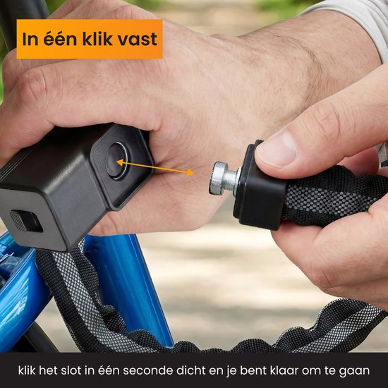 R2B® Fietsslot met twee sleutels - 115 cm - Reflecterend - Kettingslot fiets - Fietssloten electrische fietsen - Fietsslot ketting van R2B — afbeelding 3