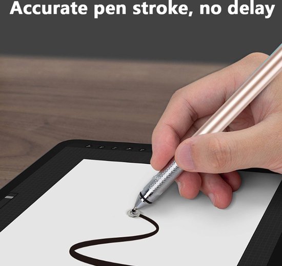 Universele 2-in-1 stylus Geschikt voor touchscreens met verwisselbare microvezelpunten, Geschikt voor telefoons en tablets (roségoud). — afbeelding 3