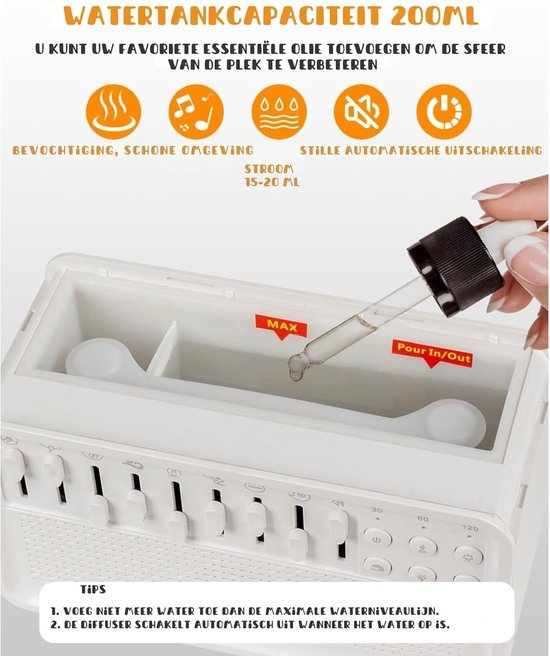 4-in-1 Slaapmachine: Witte Ruis, Luchtbevochtiger, Nachtlamp en Bluetooth Speaker — afbeelding 5
