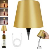 Lampe de bouteille - 1200mAh - Lampe LED de bouteille - Lampe de bouteille sans fil - Sans fil - Lampe LED de bouteille pour vin et bouteilles - Lampe de table rechargeable - Goud