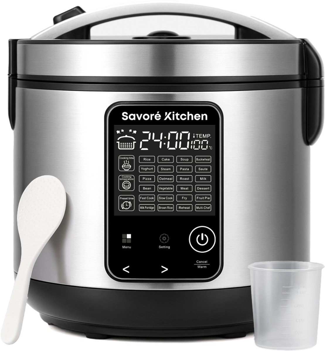 Savoré Kitchen MultiTaste Multicooker 5L met 24 kookfuncties - Multicookers - Rijstkoker - Stoomkoker - Touch Bediening