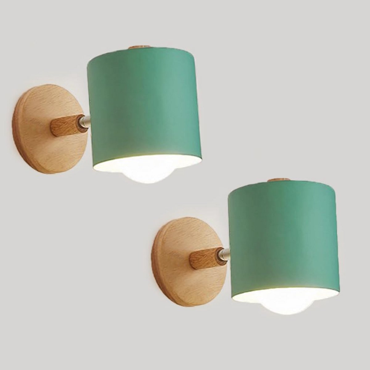 Verstelbare Wandlamp E27 met Houten Detail - Stijlvolle Binnenverlichting