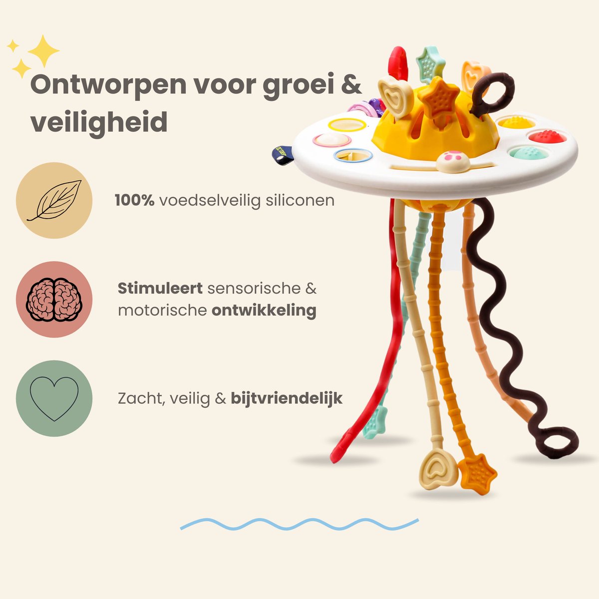 Bitey - Baby Speelgoed - Montessori - Ontwikkeling - Fijne Motoriek - Hoogwaardige Kwaliteit - Baby's - Speelgoed - UFO Speelgoed - Kraamcadeau - 3 tot 24 Maanden – foto 6