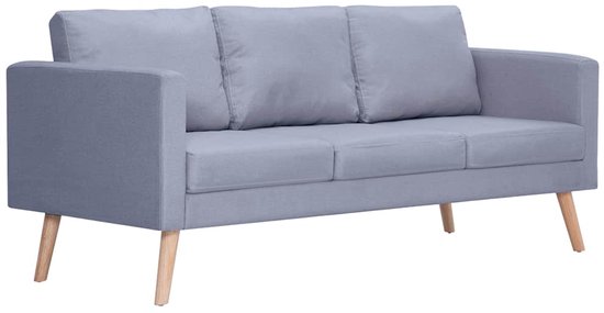 vidaXL Canapé 3 places en tissu Gris clair