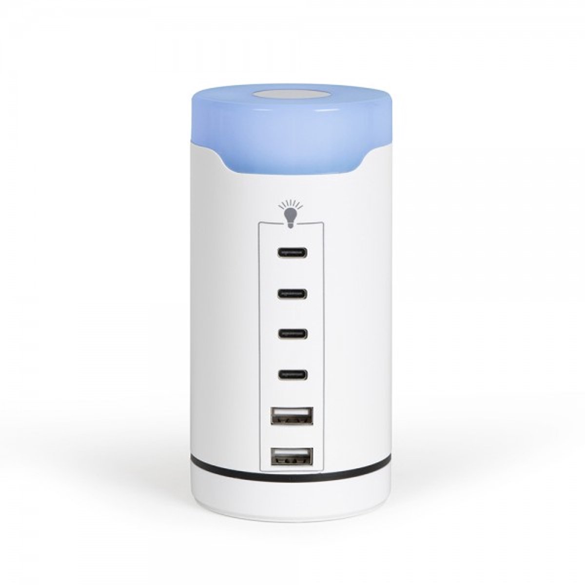 Livoo USB & Type-C Laadstation – 6-in-1 – 40W – Met Touch LED-Licht – Wit