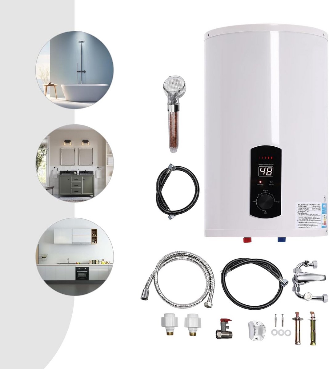 Elektrische Boiler 50/70/80/100/120 Liter - Warmwatervoorziening met LED-Scherm
