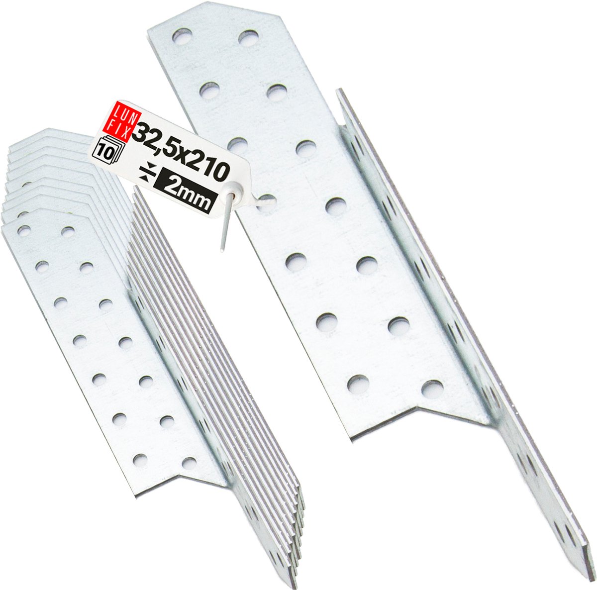 LUN FIX - Sparrenpfettenanker - Verzinkt - 32x210mm - 10 stuks - Schwerlast-Winkelverbinder