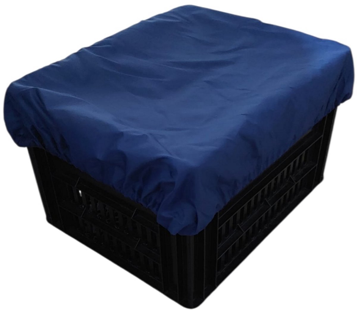 Rieba® Hoes Fietskrat - Crate Cover - Krathoes Fietsmand - Afdekhoes -Waterafstotend - Polyester - Elastisch - Eenvoudige Montage - 45cm x 35cm - Blauw