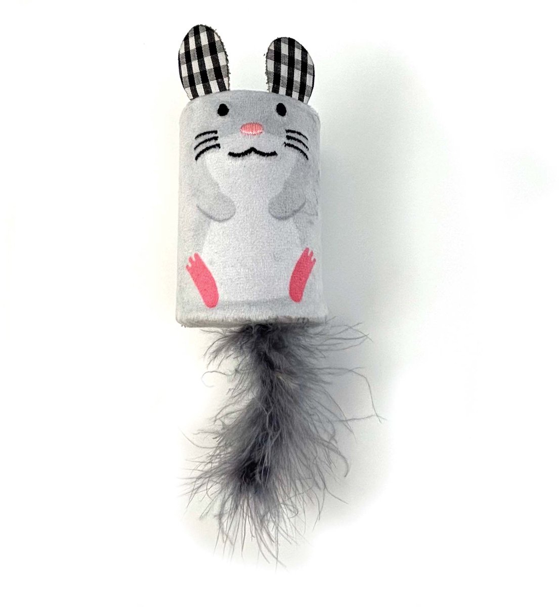 Happy pet tabby patch muis ratel en roller grijs 18x7x7 cm