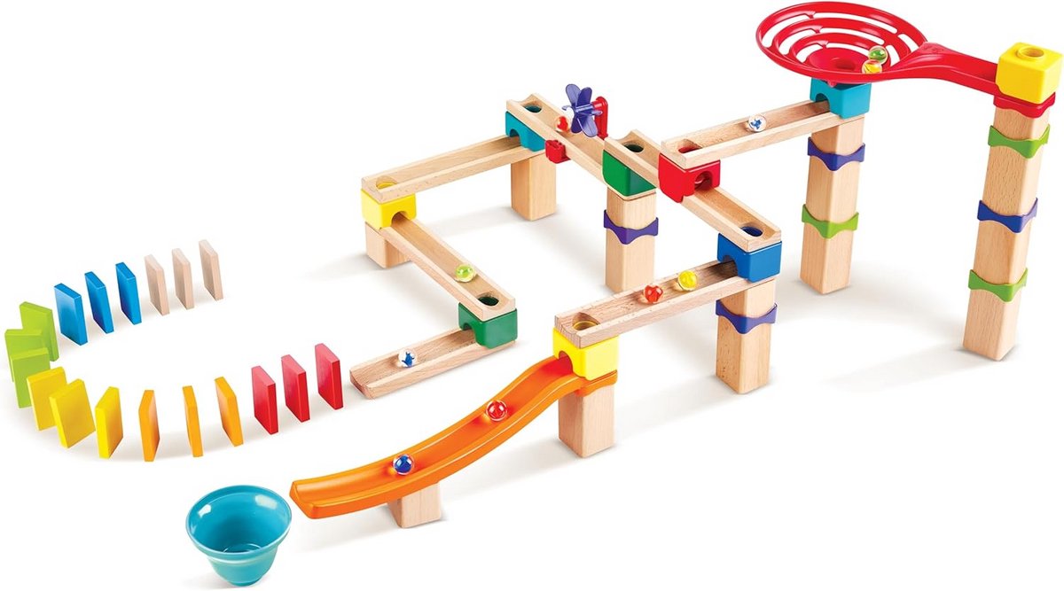 Houten knikkerbaan racebaan spel voor kinderen