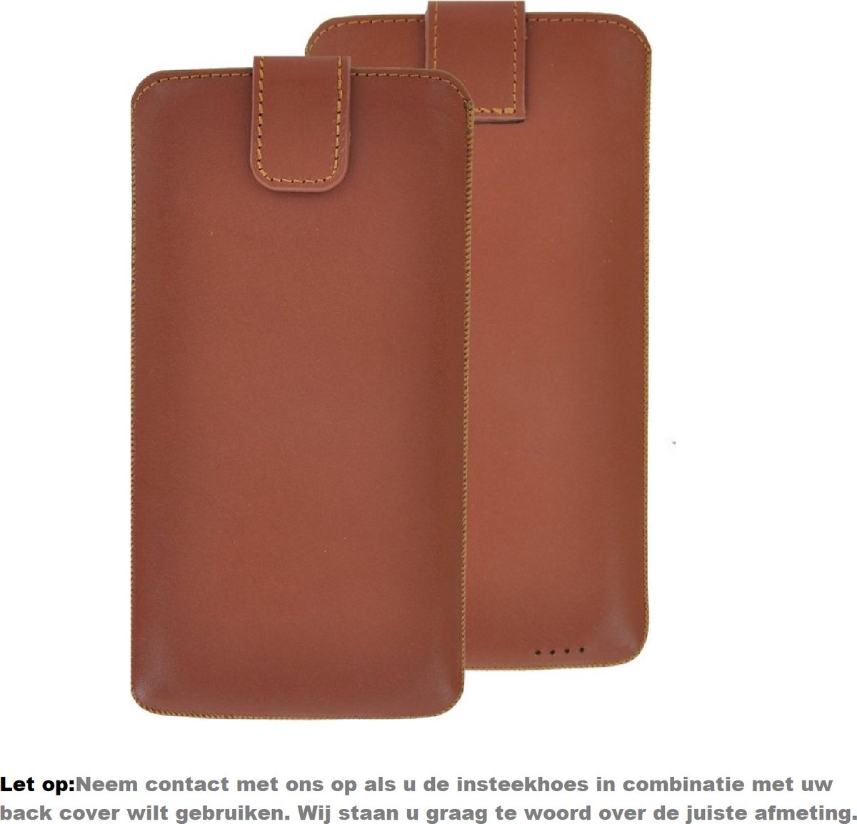 MoDo hoesje Geschikt voor Samsung Galaxy S22/ S23 - Leer Etui - Cognac bruin