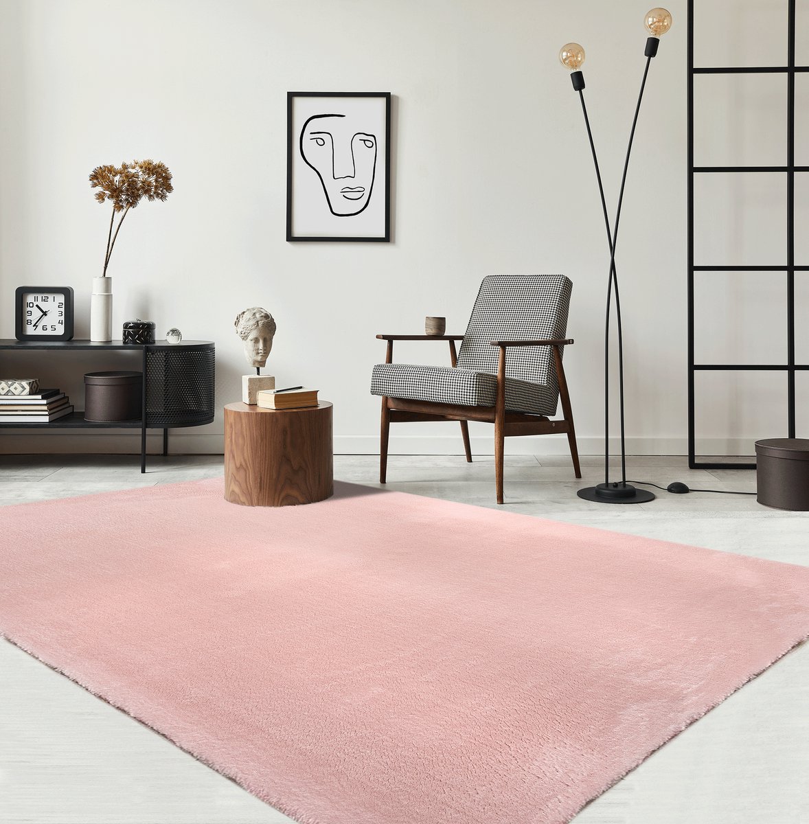 the carpet RELAX – Extra Zacht & Wasbaar Vloerkleed tot 30°C met Antislip Onderzijde – Fluweelachtige Structuur – Voor Slaapkamer of Woonkamer – Roze, 120 x 160 cm