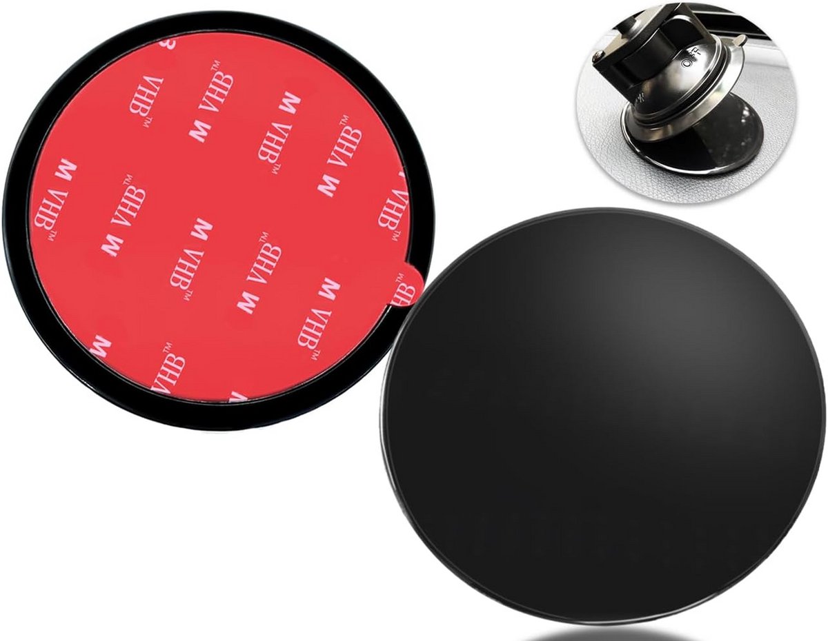 2x Zelfklevende Montageplaat voor Zuignap GPS en Dashcam - 73mm Universeel